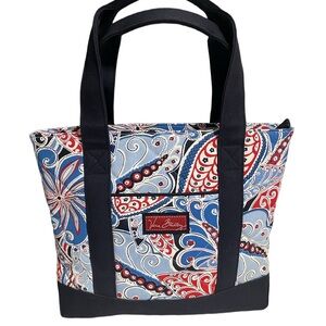 Vera Bradley Seaside Port Tote in Blue and Red
